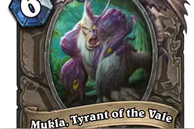 炉石传说新卡出炉 橙卡穆克拉，溪谷的暴君图片