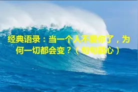 经典语录：当一个人不爱你了，为何一切都会变？（句句戳心）