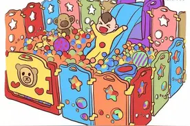 漫画婴儿安全围栏，轻松养娃的神器图片