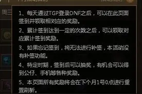 DNF官方助手TGP上的签到活动 每天都能领！图片