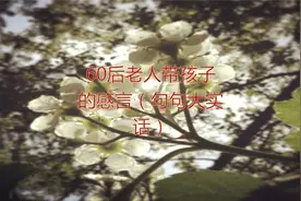 60后老人带孩子的感言（句句大实话）视频封面