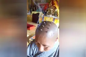 大姐看破红尘出家为尼，燃香点戒疤看着都疼！视频封面