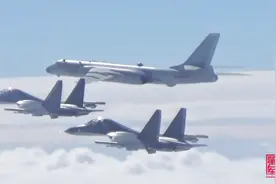 刚刚，轰6k机群前出岛链！