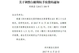 郑商所调整白糖期权交易手续费图片