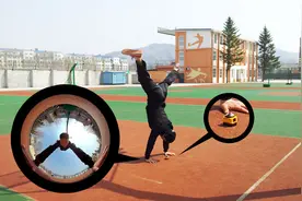 室外篮球场：戴上运动相机打篮球，有趣又好玩的画面图片