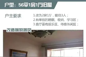 56平1室1厅旧房改造成2室1厅新房，设计师太给力了！图片