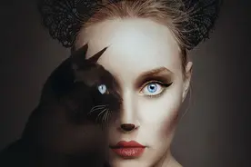 你想拥有一只动物的眼睛吗？这个女子用自己的行动向我们做了示范图片