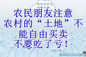 农民朋友注意，农村的“土地”不能自由买卖（速度看看）视频封面