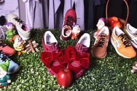 日本ASICS推出白雪公主款系列运动鞋，酒红色的蝴蝶结要美翻了！图片