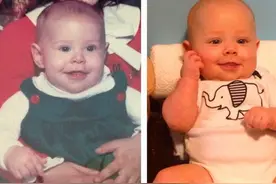 孩子和父母小时候旧照的对比，让你见识基因是多么强大，最后亮了