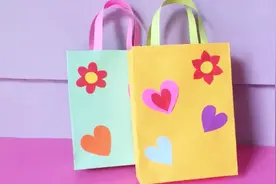 自制漂亮纸袋子，超简单袋子制作，教孩子做幼儿园作业不用愁