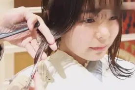 圆脸的妹子长发剪短，大家都说剪了短发后更好看！视频封面
