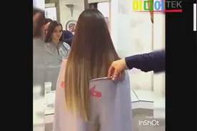 国外理发师用杀手锏理发，给女生用电推，效果还不错视频封面