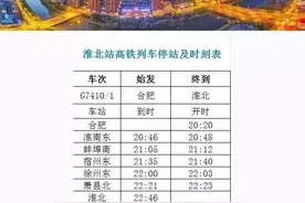 淮北高铁来了！时刻表出炉，可直达北京……到合肥2小时20分图片