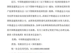 中国铁建：公司控股股东中铁建总公司由全民所有制企业改制为国有独资公司图片