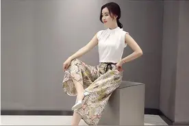 欧洲工艺与东方女性完美融合的阔腿裤套装图片