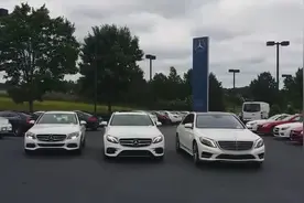 奔驰C级，E级和S级停一块，你能分辨出型号吗