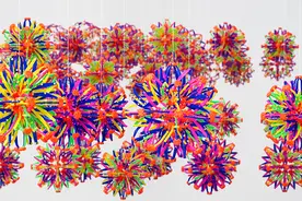 文本直送科技新闻: 108颗魔术伸缩球做成的艺术品图片