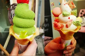 美食分享：马卡龙&草莓&抹茶冰激凌图片