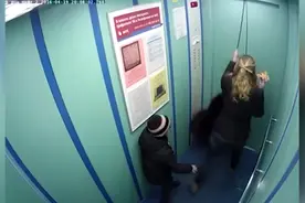 俄宠物犬误闯电梯因牵狗绳被夹险些送命图片