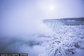 冰雪大片！尼亚加拉大瀑布因严寒被“冻”住图片