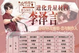 《恋与制作人》男主进化材料有哪些 李泽言进化材料一览图片