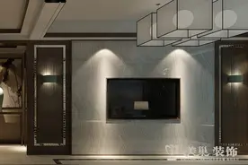 120平方三室两厅简约化的中式“博古架”图片