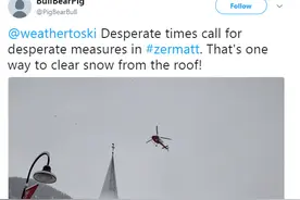 瑞士滑雪胜地遭大雪封山图片