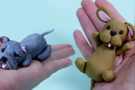 幼儿早教益智手工，DIY橡皮泥粘土可爱狗狗手工，捏一只俏皮狗狗