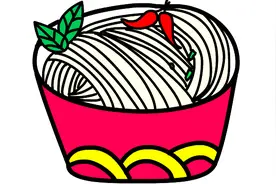 简笔画 1碗面条、2分钟教会孩子画食物、亲子绘画 辣椒面条