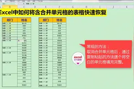 Excel中如何将含合并单元格的表格快速恢复正常？简单到没朋友！