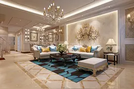 青岛大户型法式浪漫装修——花溪地下叠中间户图片