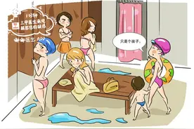 浴室里发生羞人的一幕，孩子不懂事，妈妈也不懂吗？图片