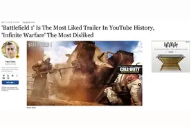 《战地1》预告成为Youtube上点赞最多视频图片