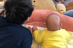 董子健吃醋与女儿玩具争宠 女儿肉嘟嘟后脑勺抢镜图片