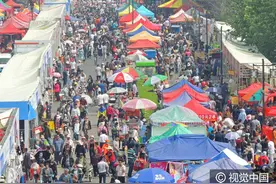 2016海州白虎山庙会开幕，数万市民逛庙会赶大集图片