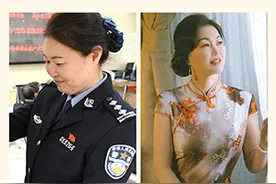 脱下警服，换上一袭旗袍，警花“变形计”惹人惊艳图片