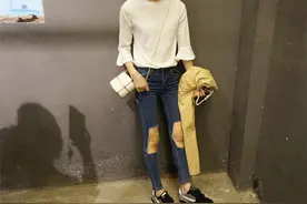 破洞牛仔帅气逼格，演绎出高街范！图片