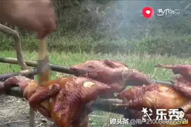 小六用蜂蜜烧鸡，根本管不住嘴，连鸡屁股都吃了。