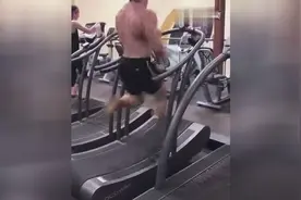 跑步机上裤子掉了还能跑这么快！太搞笑了！视频封面