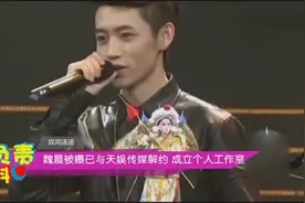 魏晨被曝已与天娱传媒解约 成立个人工作室