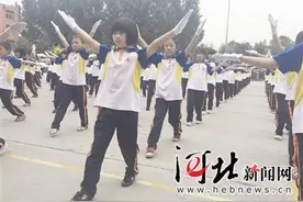 大名县一小学自创“小交警韵律操”图片