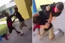 大快人心!美国一少年勇敢反击校园霸凌者图片