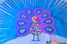 亲子手工开屏的孔雀制作图解教程图片