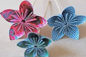 这么漂亮五瓣花折纸，你要来一个么图片