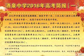甘肃省酒泉中学2016年高考喜报（本科一、二批上线学生名单）图片
