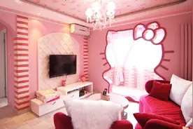 3个月改造老房子Hello Kitty公寓，男友会装修就是好图片