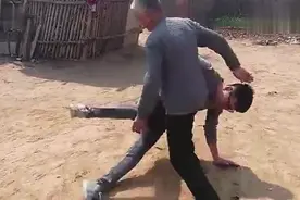 打架时别人想放倒你，这样反击简单有效，农村武术太极拳