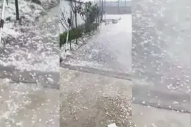 安徽阜阳突降冰雹 体积如花生大小视频封面