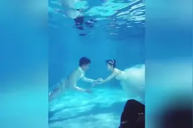 水下拍摄的“婚纱照”好浪漫，希望他们幸福！视频封面